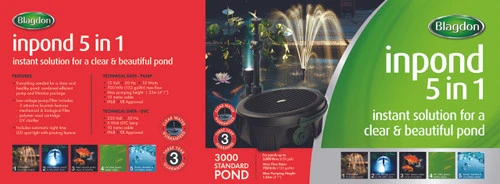 Blagdon Inpond 5in1 3000 Combined Pond Filter, UVC & Pump 4 Blagdon Inpond 5in1 3000 Combined Pond Filter, UVC & Pump - Image 2