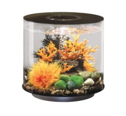 BiOrb Tube 15 Aquarium With Multi-Coloured Remote-Controlled LED Light - Black